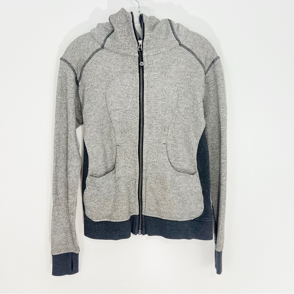 Lululemon On The Daily Hoodie Heathered Black / Heathered Dark Grey Size 4 - Picture 3 of 10